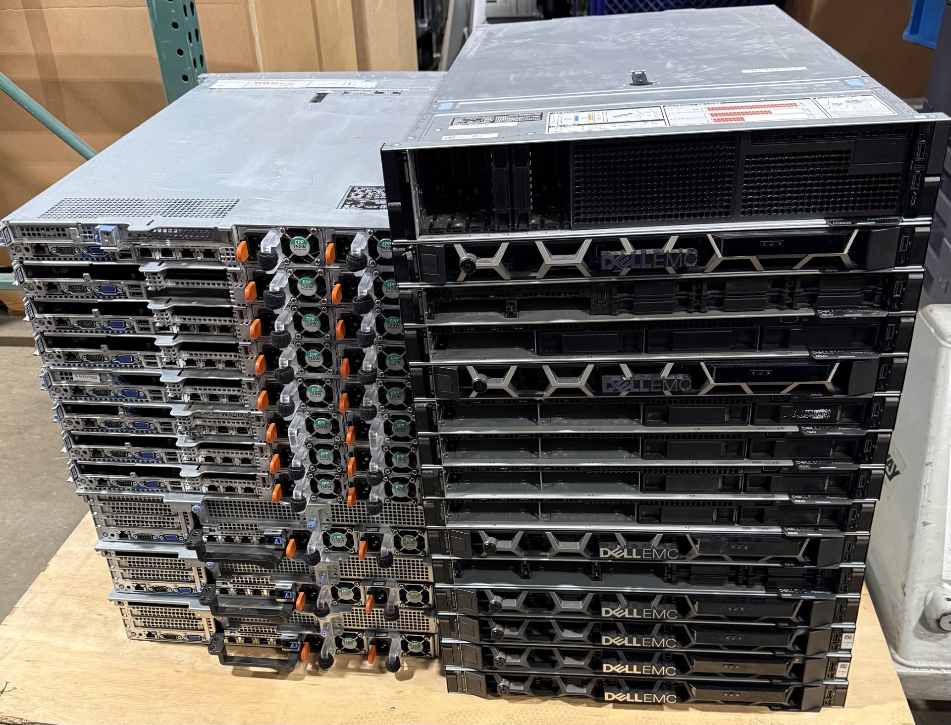 Mixed enterprise stacks staged for processing